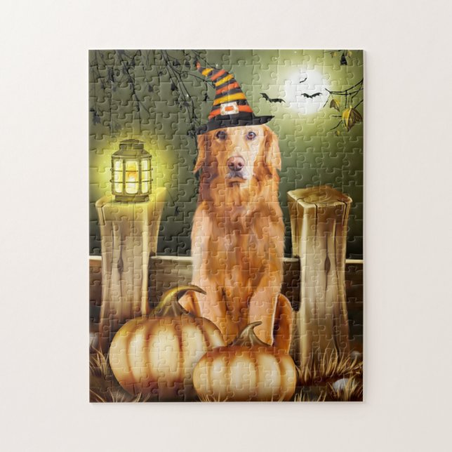 Golden Retriever Dog in Halloween Costume Jigsaw Puzzle (Vertical)