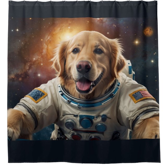 Golden Retriever Dog  in Space Shower Curtain (Front)