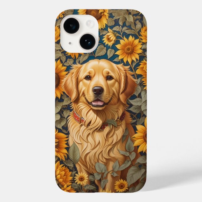Golden Retriever Dog In Sunflower Field  Case-Mate iPhone Case (Back)