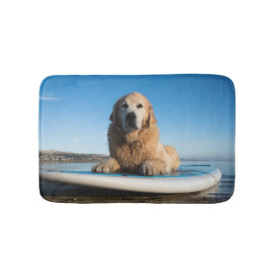 Golden Retriever Dog  Laying On A Paddle Board Bath Mat