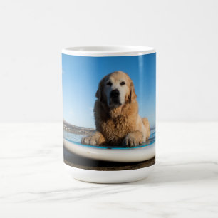 Golden Retriever Dog  Laying On A Paddle Board Coffee Mug