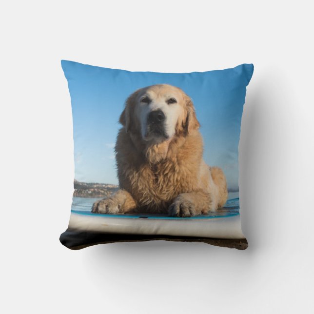 Golden Retriever Dog  Laying On A Paddle Board Cushion (Front)