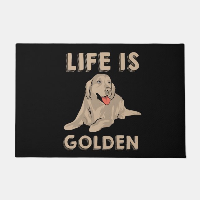 Golden Retriever Dog - Life Is Golden Doormat (Front)