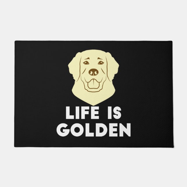 Golden Retriever Dog - Life Is Golden Doormat (Front)
