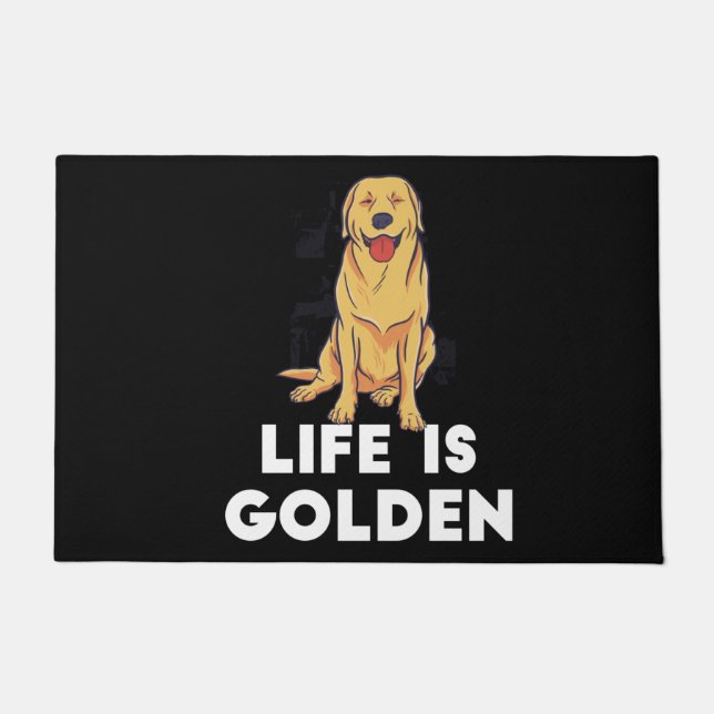 Golden Retriever Dog - Life Is Golden Doormat (Front)