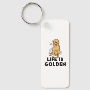 Golden Retriever Dog - Life Is Golden Key Ring