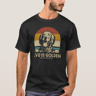 Golden Retriever dog Life is golden retro vintage T-Shirt