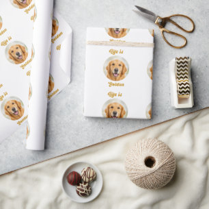 Golden Retriever dog Life is Golden Wrapping Paper