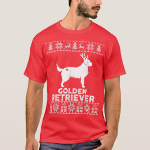 Golden Retriever Dog Lover Reindeer Ugly Christmas T-Shirt