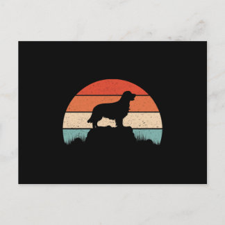 Golden Retriever Dog Lover Retro Sunset Announcement Postcard
