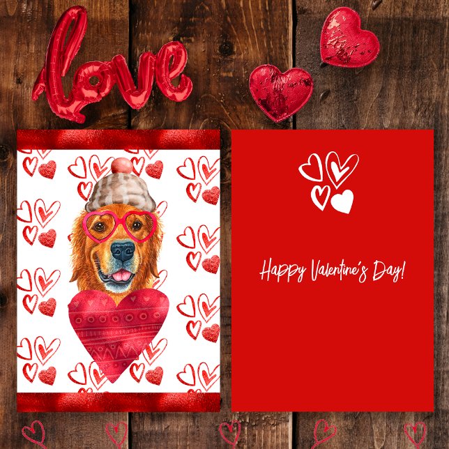 Golden Retriever Dog Lover Valentine Gift Holiday Card (Creator Uploaded)