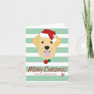 Golden Retriever Dog Merry Christmas Holiday Card