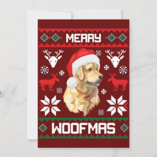 Golden Retriever Dog Merry Woofmas Christmas Sweat Invitation