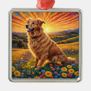 Golden Retriever dog Metal Ornament