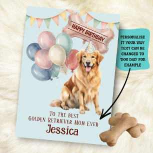 Golden Retriever Dog Mum/Dad Birthday Card
