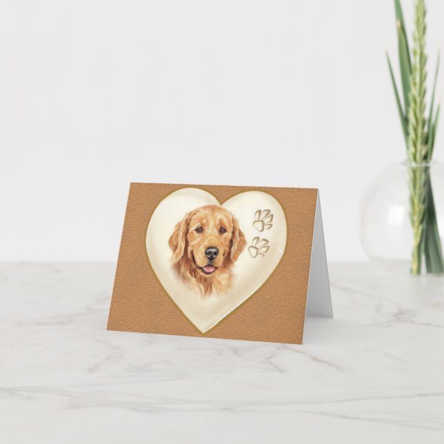 Golden Retriever Dog Note card, Thank you cards (Front)