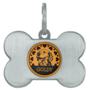 Golden Retriever Dog Owner Pet ID Tag