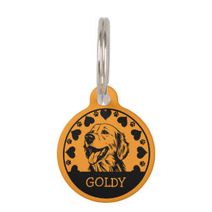 Golden Retriever Dog Owner Pet Tag