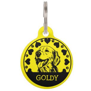 Golden Retriever Dog Owner Pet Tag