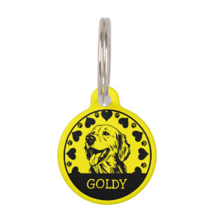 Golden Retriever Dog Owner Pet Tag