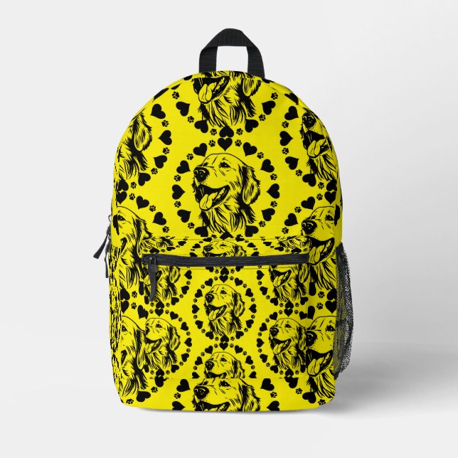 Golden Retriever Dog Owner Printed Backpack (Front)
