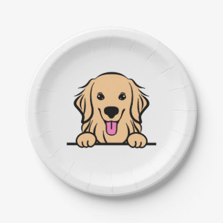 Golden Retriever Dog Paper Plate