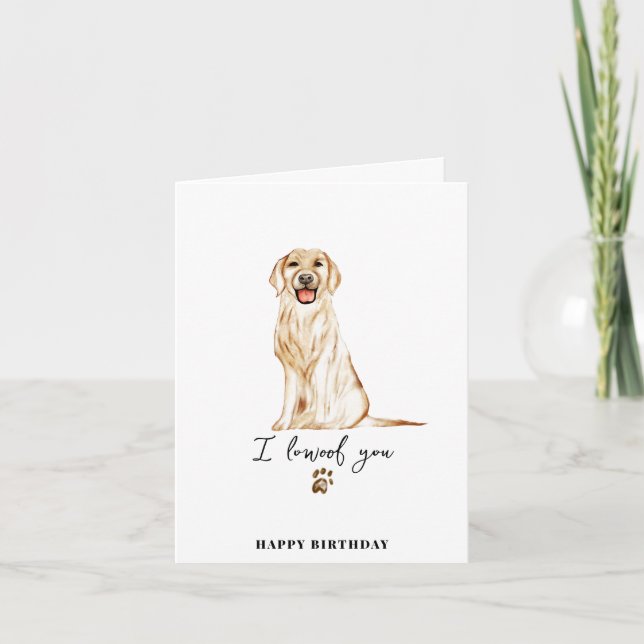 Golden Retriever Dog Paw Puppy Pets Birthday Card (Front)