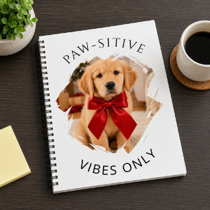 Golden Retriever dog Paw-sitive vibes only photo Notebook