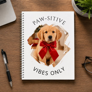 Golden Retriever dog Paw-sitive vibes only photo Notebook