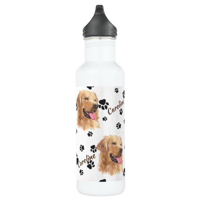 Golden Retriever Dog Pawprint  710 Ml Water Bottle (Right)