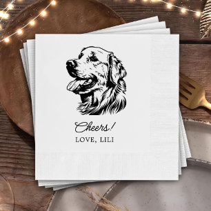 Golden Retriever Dog Personalised Cheers Napkin
