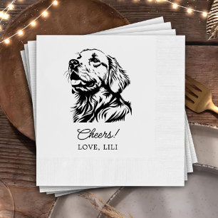 Golden Retriever Dog Personalised Cheers Napkin