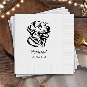 Golden Retriever Dog Personalised Cheers Napkin