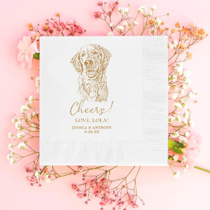 Golden Retriever Dog Personalised Cheers Napkins