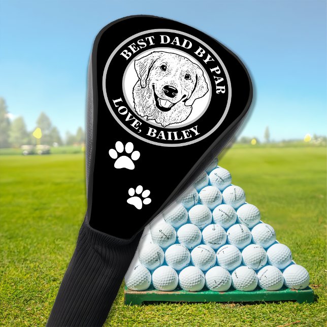 Golden Retriever Dog Personalised Drawing Golf Head Cover (Creator Uploaded)