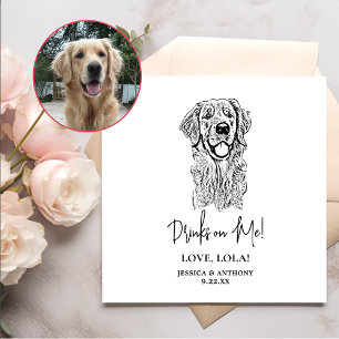 Golden Retriever Dog Personalised Drinks on Me Napkin