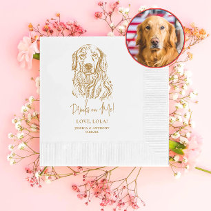 Golden Retriever Dog Personalised Drinks on Me Napkin