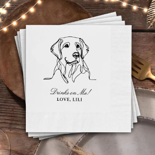 Golden Retriever Dog Personalised Drinks On Me Napkin