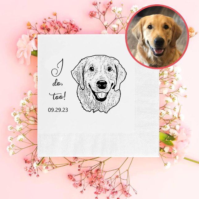 Golden Retriever Dog Personalised I Do Too Napkin (Creator Uploaded)