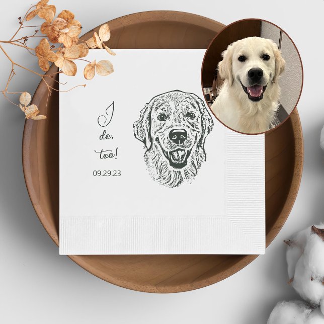 Golden Retriever Dog Personalised I Doo Too Napkin (Creator Uploaded)
