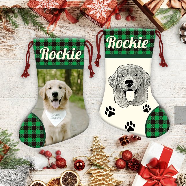 Golden Retriever Dog Personalised Small Christmas Stocking (Creator Uploaded)
