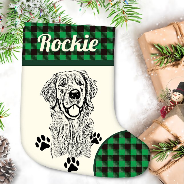 Golden Retriever Dog Personalised Small Christmas Stocking (Creator Uploaded)