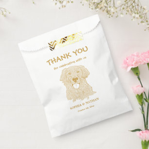 Golden Retriever Dog Personalised Thank You Favour Bag
