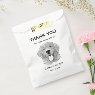 Golden Retriever Dog Personalised Thank You Favour Bag