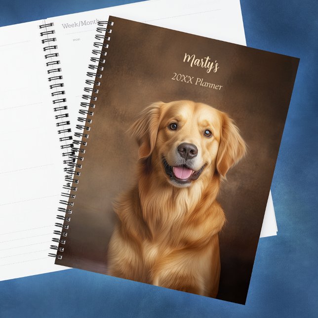 Golden Retriever Dog Personalised Yearly Planner (Golden Retriever Dog Personalized Yearly Planner)