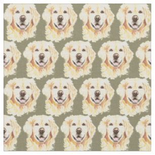 Golden Retriever Dog Pet Animal watercolor Fabric