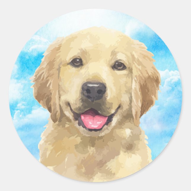 Golden Retriever Dog Pet Animal Watercolor Sticker (Front)