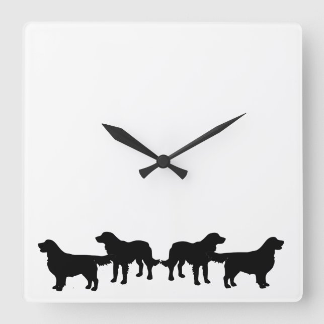 Golden Retriever Dog Pet Animals Square Wall Clock (Front)