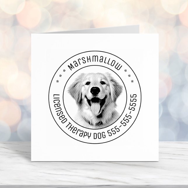 Golden Retriever Dog Pet Photo Round Self-inking Stamp (Creator Uploaded)