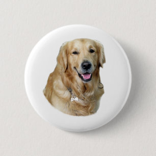 Golden Retriever dog photo portrait 6 Cm Round Badge